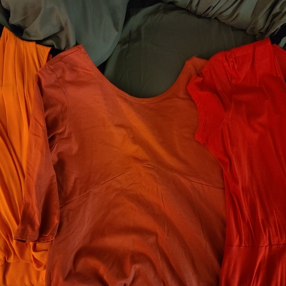 Elegantees pumpkin shirt, handmade EUC L - Picture 4 of 4